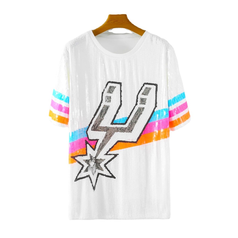 White sequin spurs dress